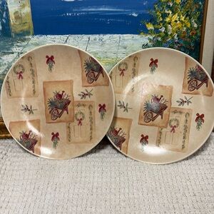 Sonoma Life Style Winter Fields  Salad Dessert Plates  8 1/8”